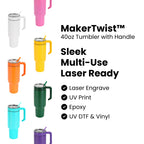 40oz Tumbler with Handle CUSTOMIZABLE