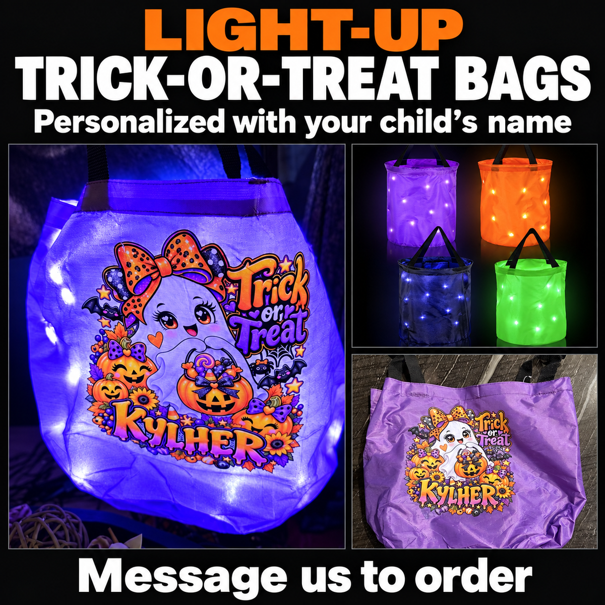 LED Illuminated TRICK-R-TREAT Bag