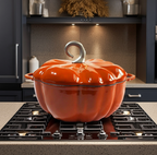 Enameled Cast Iron Pumpkin Dutch Oven
