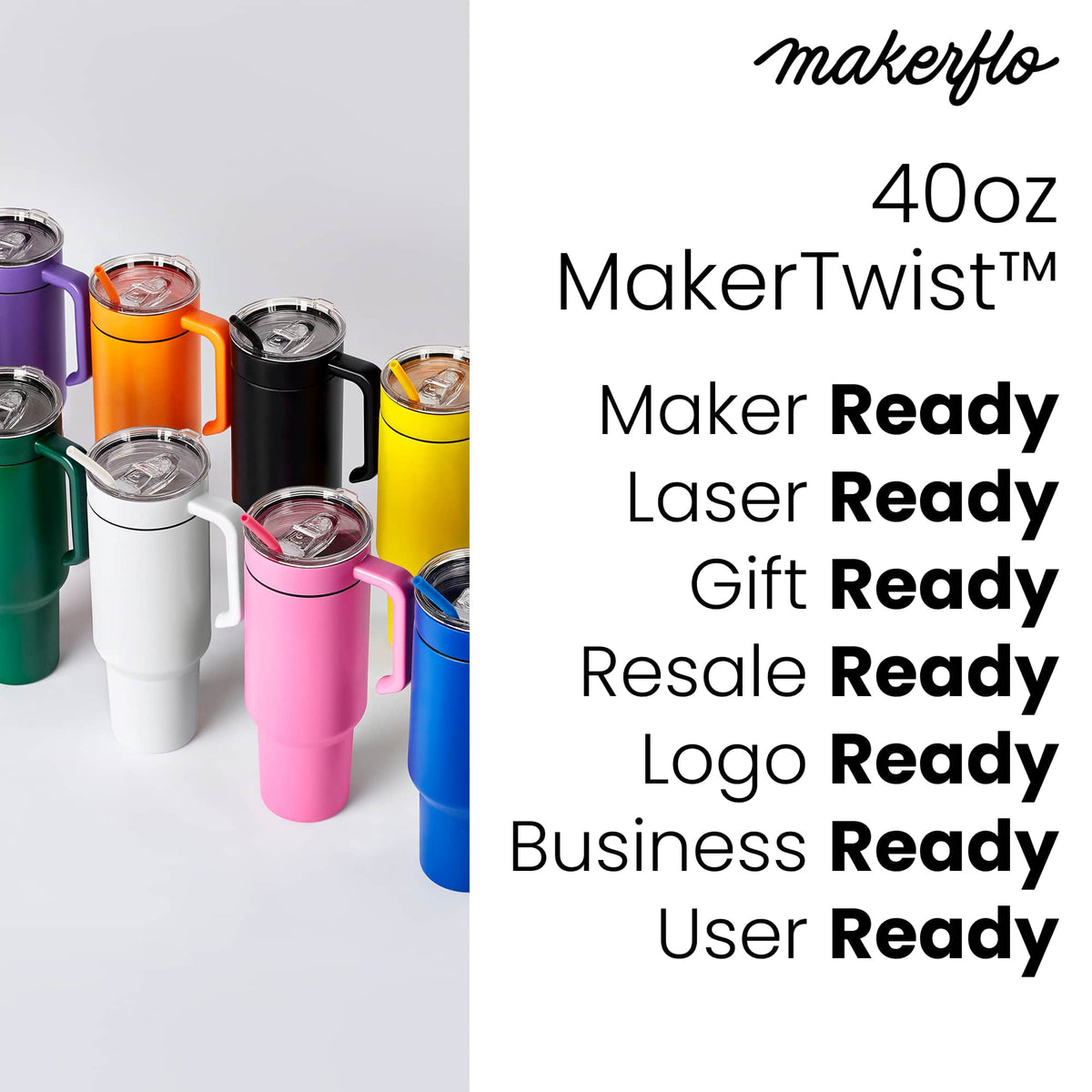 40oz Tumbler with Handle CUSTOMIZABLE
